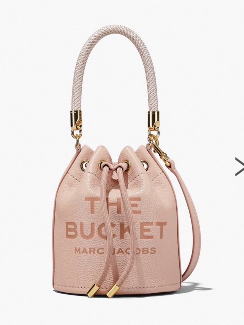 Marc Jacobs Blush Pink 'The Bucket' Drawstring Hobo with Gold Hardware